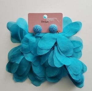Blue Chiffon Earrings - Whimsical